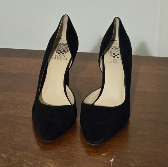 Vince Camuto Size 10M Black Suede Pointed Toe Pumps Heels Like New! - Picture 1 of 7